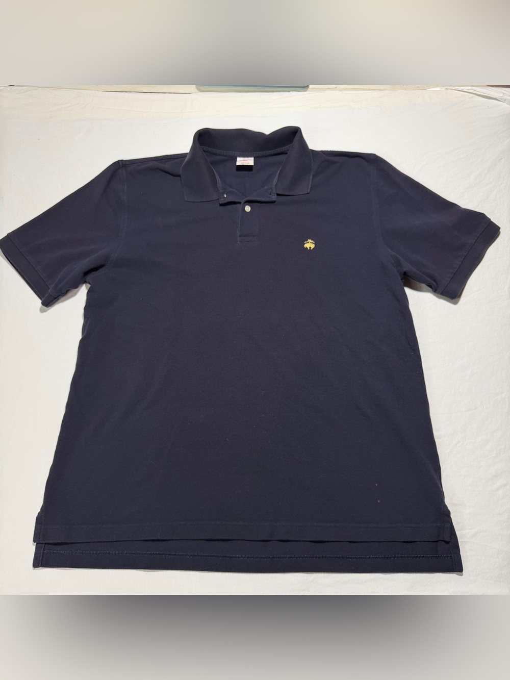 Brooks Brothers Navy Short-Sleeve Polo with Gold Logo